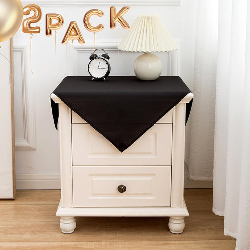 sancua 2 Pack Small Square Tablecloth 24 x 24 Inch Black, Stain