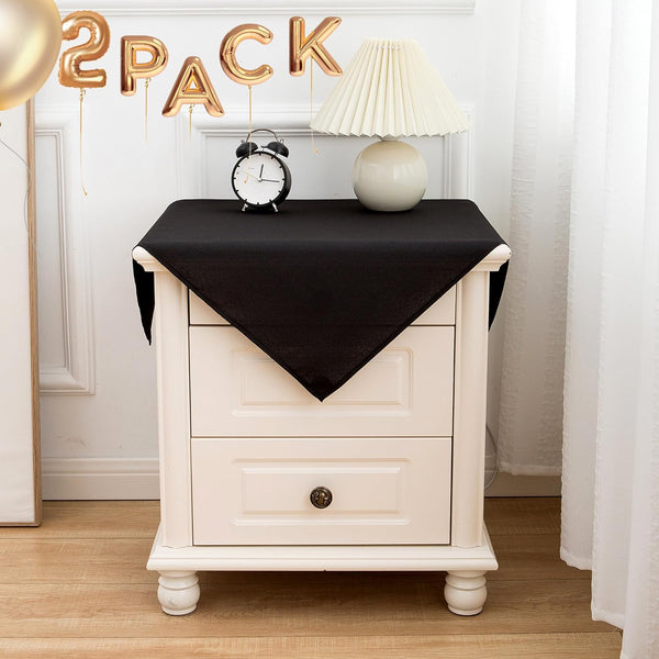 sancua 2 Pack Small Square Tablecloth 24 x 24 Inch Black, Stain