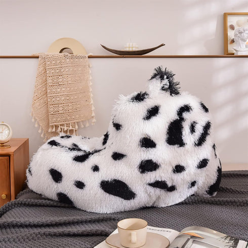 Aimuan Reading Pillow Bed Rest Pillow with Arms Plush Shaggy Fur Cushion for Adults Teens Incline Rest Sitting up