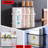 Magnetic Basket Organizer Shelf Rack for Refrigerator, Office File, Plastic Food Wrap Holder with Hooks, Black
