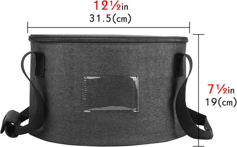 China Storage Container for Saucer and Appetizer Plates, 12" W x 7.5" H, Hard Shell and Stackable Design
