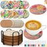 Reallnaive 45 Pcs Flower Wooden Coasters Painting Kit, 4 Inch Paint Your Own