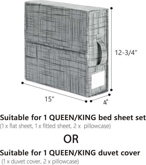 SheetCube 2 Pack Foldable Bed Sheet Organizers and Storage, Linen Closet Organizer Folder with Window & Label