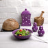 City to Cottage Handcrafted Ceramic Salt and Pepper Shakers Set, Purple Polka Dot Spice Shakers for Farmhouse Kitchen