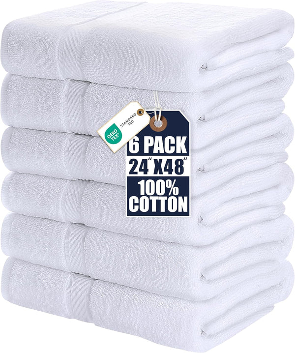 Utopia Towels 6 Pack Medium Bath Towel Set, 24 by 48 Inches,