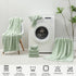 18 Set-6 Sheets,6 Towels,6 Set Pcs Green Woven Family Towels Bath Hand Washcloths Soft Polyester Towels Absorbent