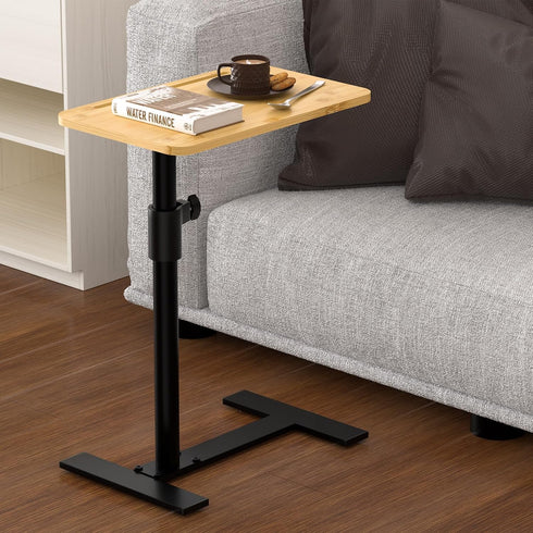 Sofa Armrest Tray Table - 360 Bamboo Swivel TV Trays - Height