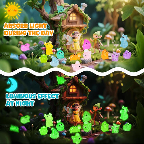 100 Hysagtek Mini Resin Animals Blind Bags - Pcs Luminous Tiny Animals Glow in The Dark Little Farm Figures Micro