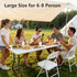 6 Folding Table, FT Foldable Plastic Table with Carrying Handle, Heavy Duty Portable Fold-in-Half Utility Table
