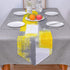 Yellow and Gray Table Runner, Farmhouse Style Burlap Abstract Modern Art Painting Decorative 13 X 90 Inch