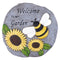 Welcome to My Garden Stepping Stone, Decorative Stone Statue for Patio, Funny Garden Decor for Lawn and Yard