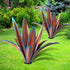 Wind Resistant Metal Agave Garden Art, Outdoor Sculpture Statue, Courtyard Lawn Ornament Gift (1, 12 Leaves, Blue)