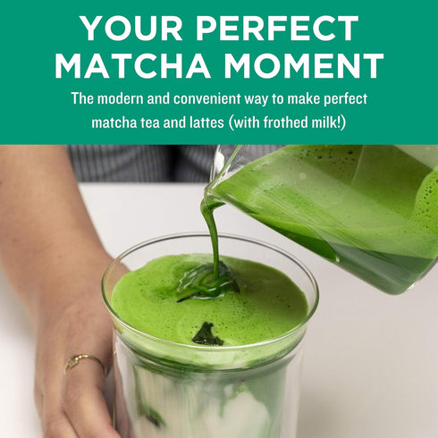 Jade Leaf Matcha Electric Whisk + Milk Frother - Barista Style Preparation for Matcha Green Tea & Lattes