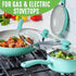GreenLife Soft Grip Diamond Healthy Ceramic Nonstick, 10" Frying Pan Skillet, PFAS-Free, Dishwasher Safe, Turquoise