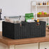 Vagusicc Wicker Basket, Set of 2 Woven Paper Rope Storage Bins with Handles, Foldable Large Cube Organizers in Black