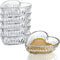 Set of 6 Stackable 2oz Glass Prep Bowls, Mini Heart-shaped Glass Dip Bowls for Kitchen, Microwave & Dishwasher Safe