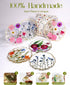 Oqplog Women,1 Resin Drink Coaster for Desk Coffee Table-Pink White Cute Dried Flowers Cup Coaster for Work Office Home