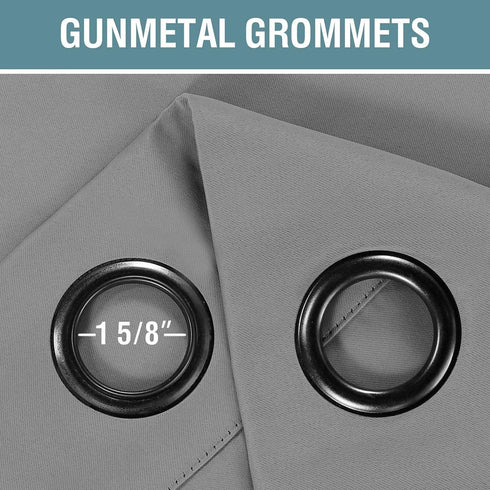 H.VERSAILTEX Blackout Room Darkening Thermal Insulated Grommet Curtains, Dove Gray, 1 Panel, 52" x 96"