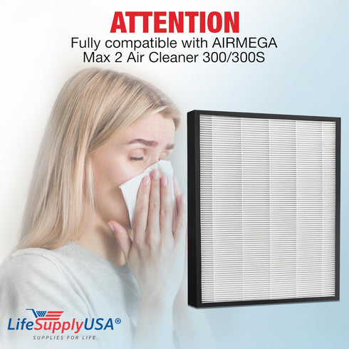 True HEPA Max2 Filter AP-1515-FP for Coway Airmega 300 / 300S Air Purifiers by LifeSupplyUSA