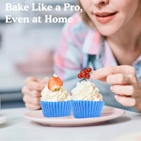 Regency Wraps Standard Baking Cups, Light Blue Solid, Pack of 40, Greaseproof Professional Grade for Cupcakes and