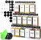 ComSaf 15Pcs 4oz Glass Spice Jars with Metal Lids, 93 Labels, Funnel, Grinder, Shaker Cap for Kitchen