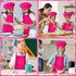 Adjustable Kids Apron and Chef Hat Set, Children Cooking Apron with 2 Pockets for Baking and Painting