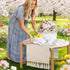 48 Inches yuboo Spring Boho Table Runner Short, Dresser Runner Cover Top, Beige Macrame Coffee Table Runners for Living