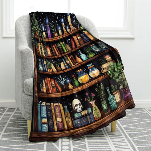 Jekeno Bookshelf Books Blanket Gifts for Women Men Kids Boys Girls Dad