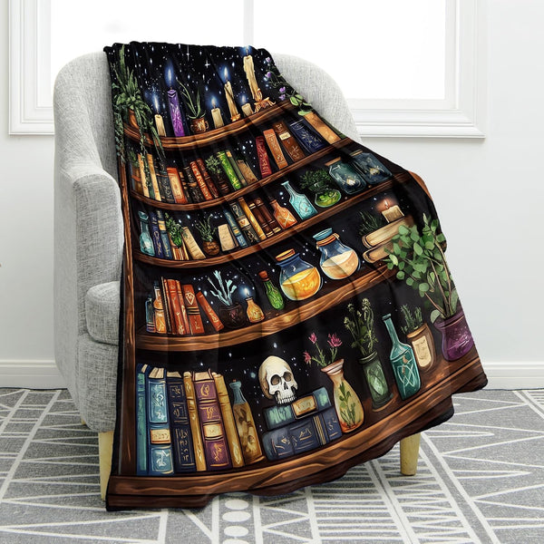 Jekeno Bookshelf Books Blanket Gifts for Women Men Kids Boys Girls Dad