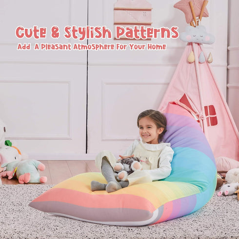 250L Nobildonna Stuffed Animal Storage Bean Bag Chair Cover for Kids Teens (No Filler) Washable Large Beanbag Cover