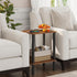 2-Tier TB01BB040 TUTOTAK End Table with Charging Station, Side Table with USB Ports and Outlets, Nightstand, Storage