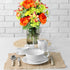 Admired By Nature Spring Bush Artificial Hydrangea Flowers - Yellow/Orange/Beauty/Kiwi