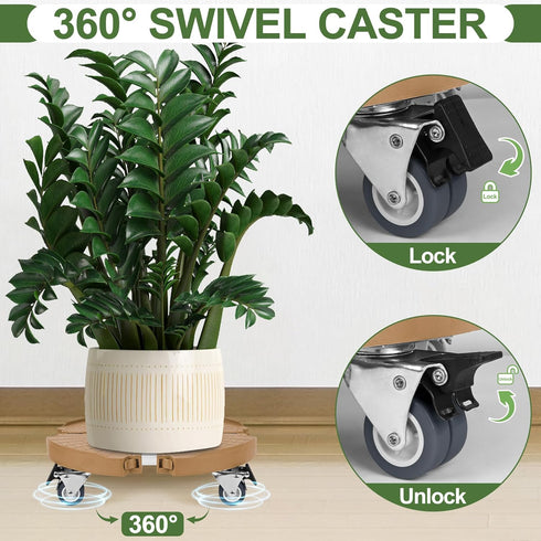 360 15-22 Inch 440lbs 1 Pack ToLanbbt Plant Caddy Stand with Wheels Adjustable Rolling Stand Heavy Duty Large Plant