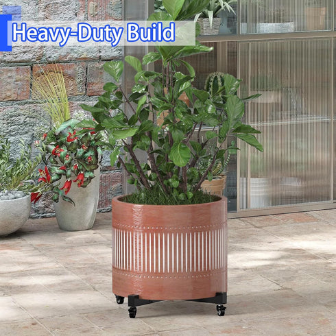 21" 30" 4 500 Lbs, Plant Caddy With Wheels, to Heavy Duty Rolling Plant Dolly, Metal Plant Stand With Lockable Caster
