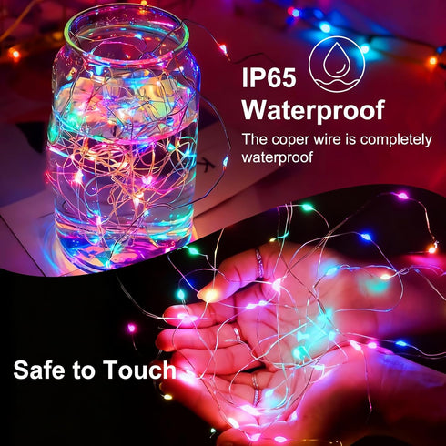 8 Pack 7ft 20 3 Fairy Lights Battery Operated, LED Modes Speed Twinkle Mini String Lights Waterproof Silver Wire