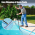 8FT 2-in-1 Commercial) Heavy Duty Pool Brush Combo - Pool Scrubber with Aluminum Frame & Nylon Brush Head, Adjustable
