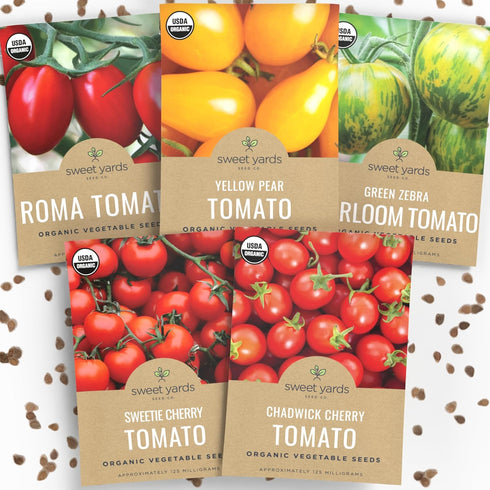 Organic Cherry Tomato Seeds Variety Pack - 5 Individual Packs - 2026