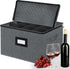 Stemware Storage Cases, Quilted Glassware Storage with Dividers for 12 Red Wine Glasses, Stackable Dark Gray