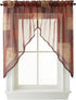 No. 918 Eden Inspirational Patchwork Semi-Sheer Kitchen Curtain Swag Pair, 56" x 36", Multi