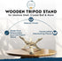 Alternative Imagination Wooden Tripod Display Stand - 6-Inch Hand Carved Holder from Mango Wood for Abalone Shell,