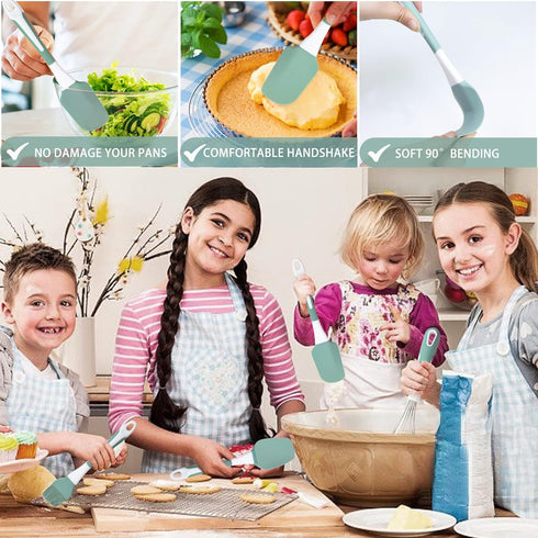 Silicone Kitchen Cooking Utensils Set, 5 Pcs Heat Resistant Spatula Set for Baking Cooking Mixing, Dishwasher Safe