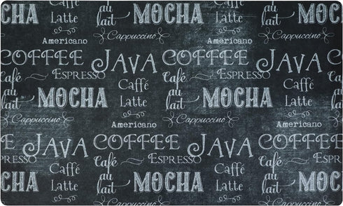 Drymate Coffee Maker Mat, Absorbent & Waterproof Kitchen Counter Protector, 12” x 20” Java Chalkboard Accessory