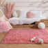 3 5 Ashler Faux Fur Area Rug - Ultra Soft x Feet Sheepskin, Fluffy Shaggy Blush Pink, Machine Washable - Nursery Decor