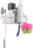 Corner Shower Caddy with Suction Cups and 3M Adhesive Mounting Discs, Stainless Steel Basket for Bathroom Storage