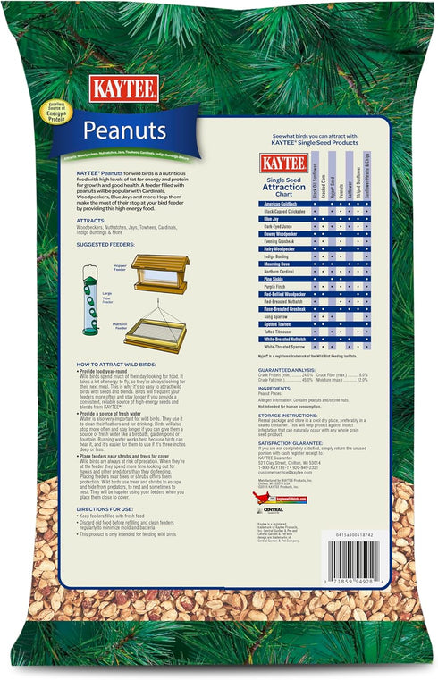 11 Kaytee Shelled Peanuts for Cardinals, Blue Jays, Woodpeckers and Other Outside Wild Birds, Pounds