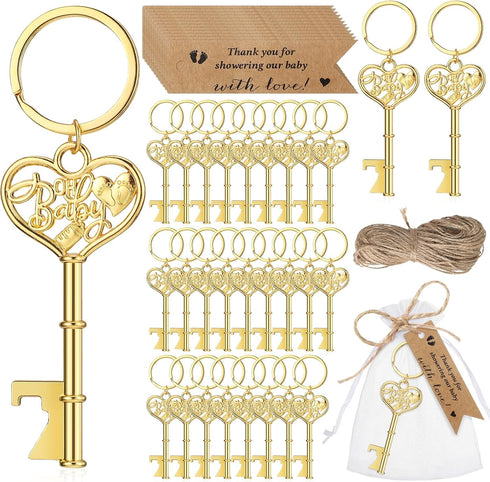 Misdary 50 Set Baby Shower Favors Gifts for Guest Baby Shower Keychain