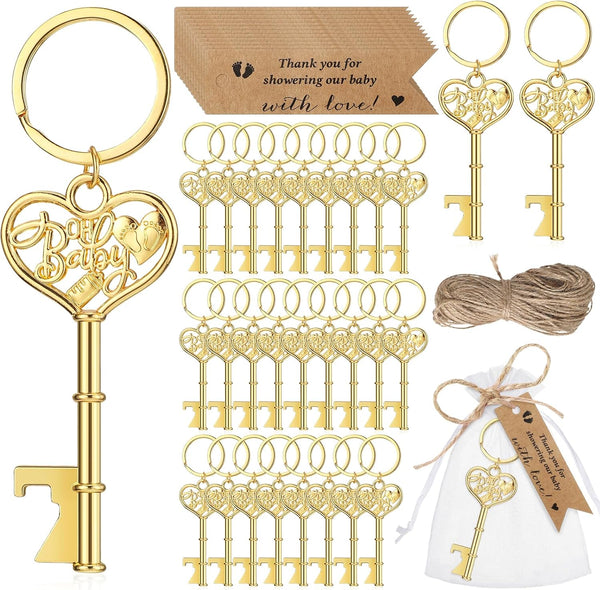 Misdary 50 Set Baby Shower Favors Gifts for Guest Baby Shower Keychain