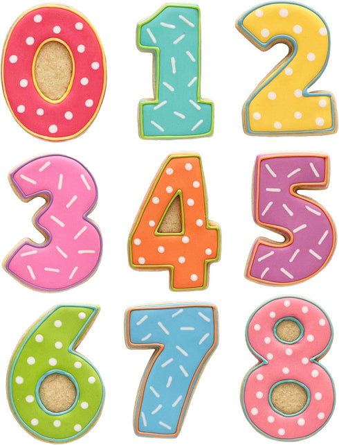 Ann Clark Cookie Cutters Number Cookie Cutters, 9-Pc. Set Made in USA