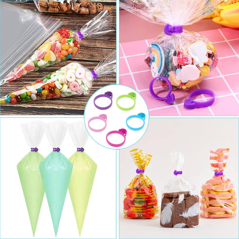 30 Pcs Pastry Bag Ties, Silicone Piping Bag Ties for Cake Decorating, Reusable Clips for Cupcakes and Pastry Seal