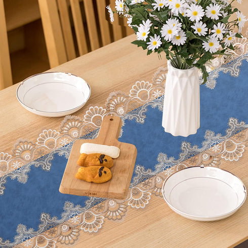 120 Inches (16x120 inch, Vintage Lace Dining Table Runner, Floral Coffee Table Runners for Kitchen Home Christmas Party